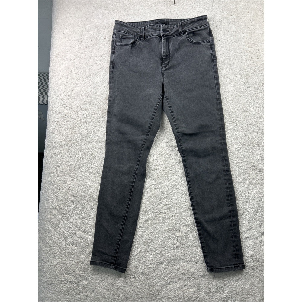 Ann Taylor Size 8 Womens Black Cotton Blend Stretch Curvy Skinny Jeans Sexy